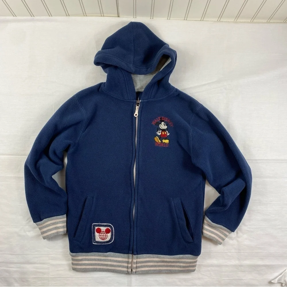 Disney Parks Mickey Mouse Fleece Collegiate Style‎ Embroidered Full-Zip Jacket M